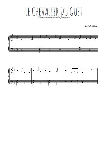 Téléchargez l'arrangement pour piano de la partition de Le chevalier du guet en PDF, niveau facile